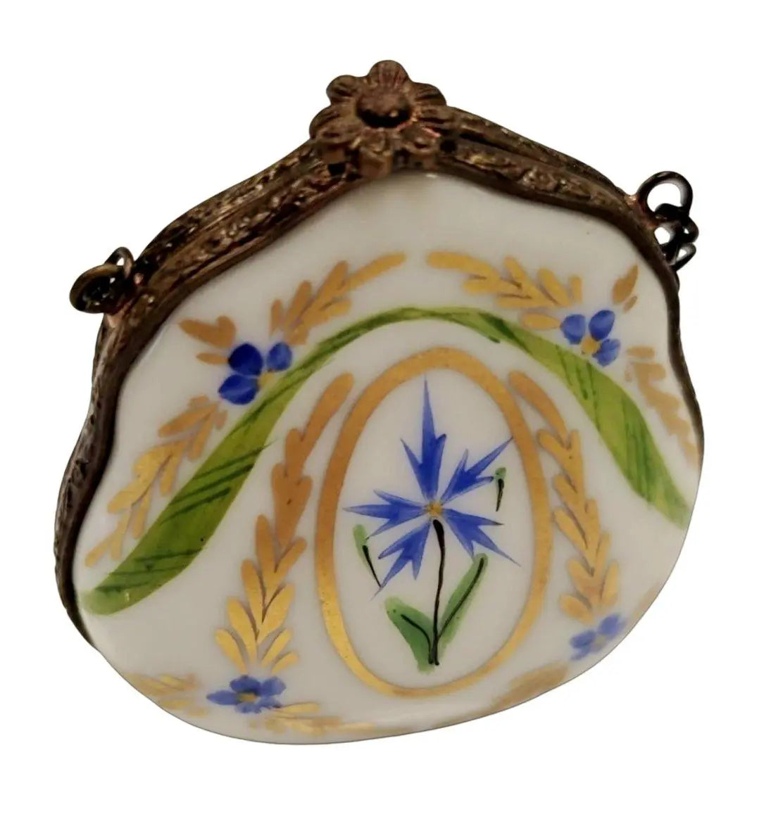 The Purse Golf Green Flower, a Limoges keepsake with true French charm