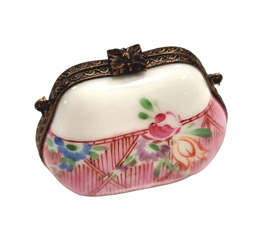 The Pink Purse Flowers with Special Brass, a Limoges keepsake with true French charm
