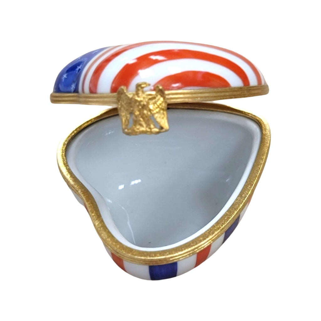 Heart Patriotic American Flag United States Limoges Box, view 2