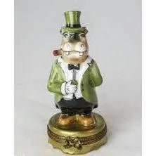 Hippopatumus Banker Porcelain Limoges Porcelain Art Object, view 2