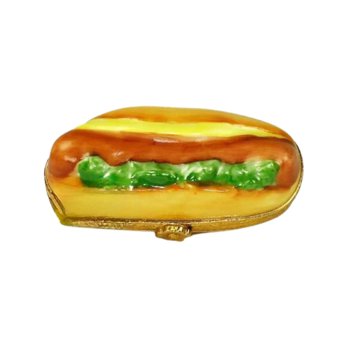 The painter's artistry shows on this Hot Dog Limoges box