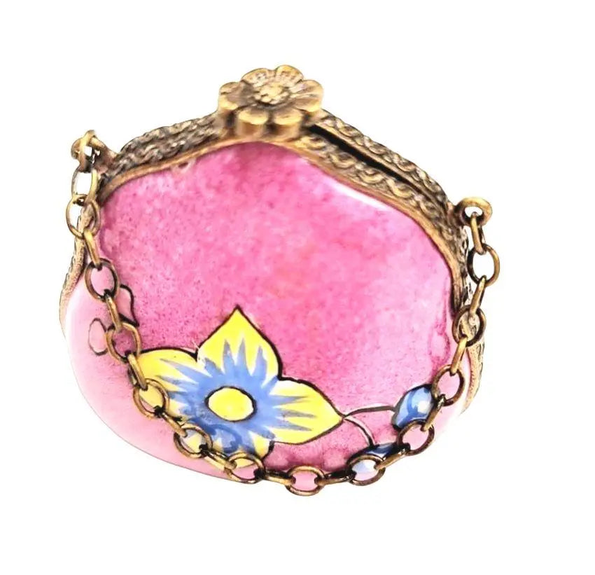 Hot Pink Deco Purse Flower Limoges Box, view 2