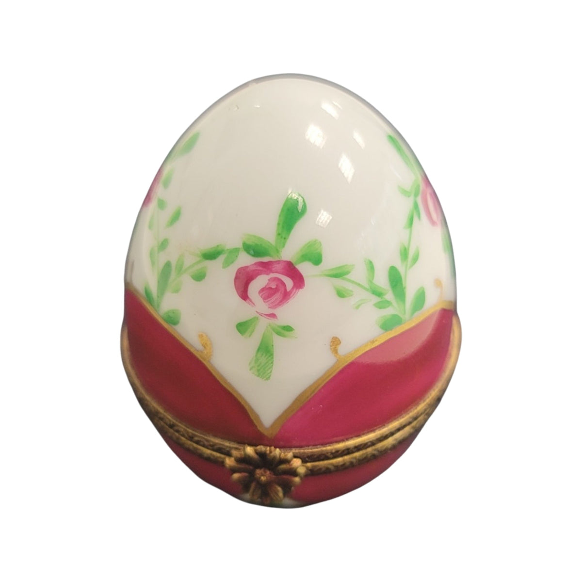 Hot Pink Egg Limoges Porcelain, a hand-painted Limoges porcelain gift
