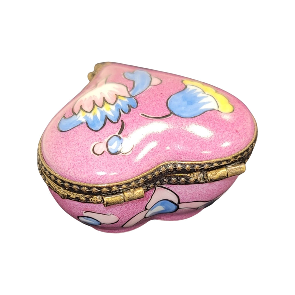 Hot Pink Deco Heart Limoges Porcelain Art Object, view 3