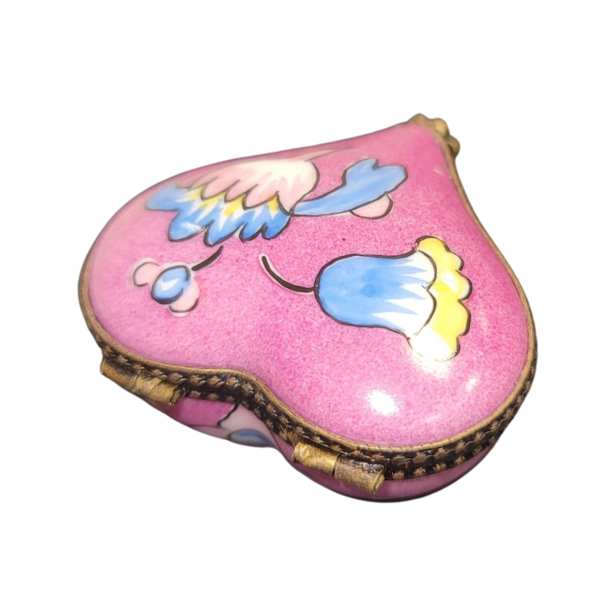 Hot Pink Deco Heart Limoges Porcelain Art Object, view 6