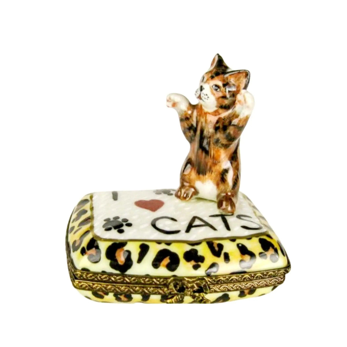 Authentic I Love Cats Limoges box, hand-painted in France, from Limoges Boutique