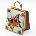 Butterfly Shopping Bag Limoges Box, a hand-painted Limoges porcelain gift