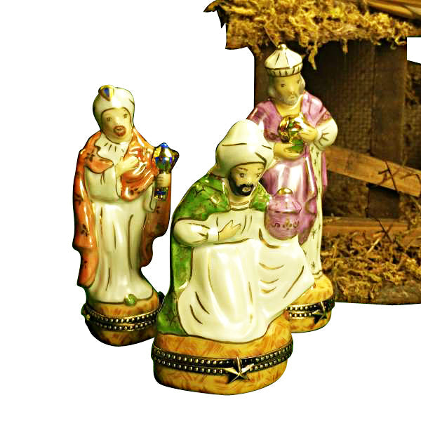 Satin Nativity Set, 12 Pieces Limoges Box, view 2