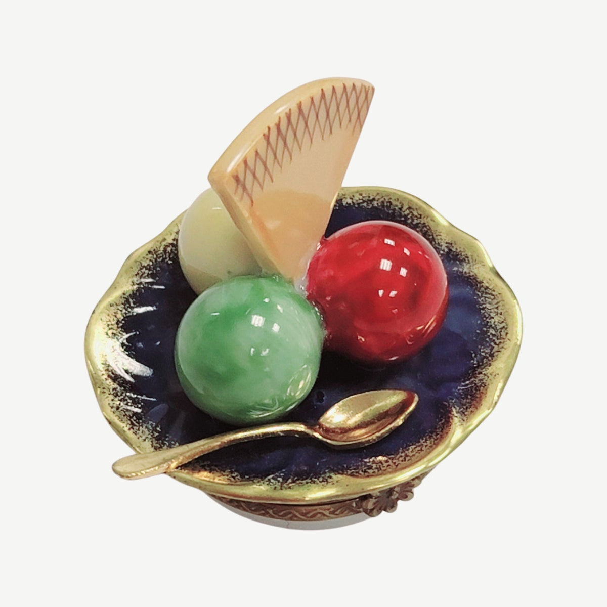 Ice Cream Figurine w Waffle Porcelain Limoges, view 4