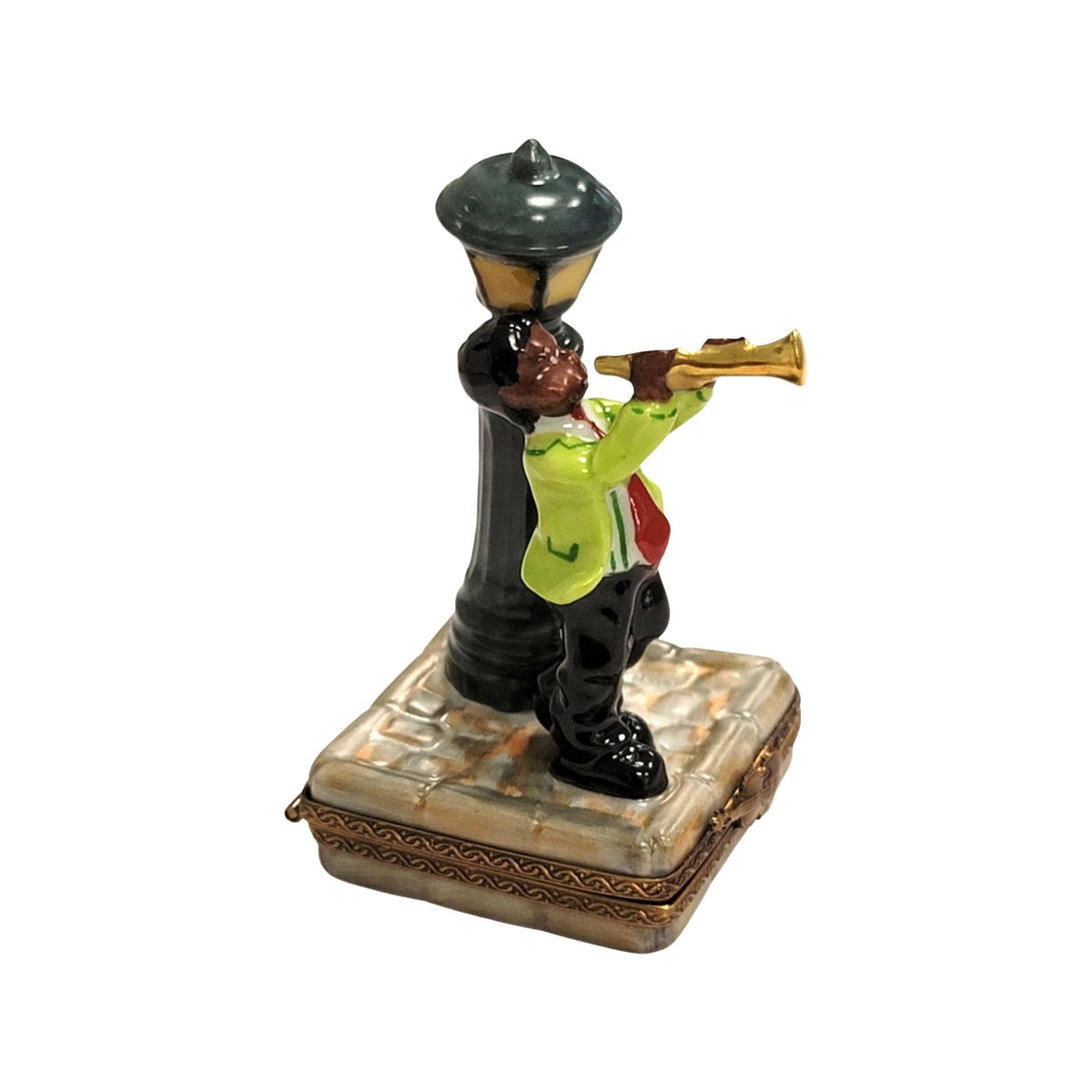 Jazz Man New Orleans Trumpet Limoges Box Figurine Gift, view 5