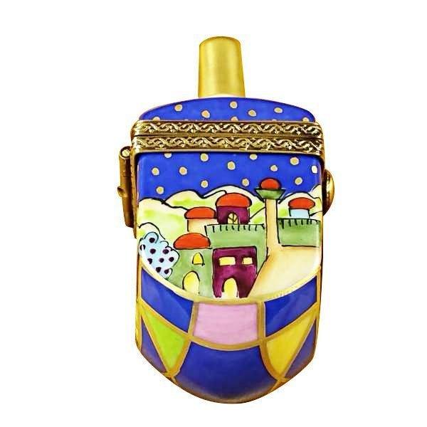 The painter's artistry shows on this Jerusalem Scene Dreidel Limoges box