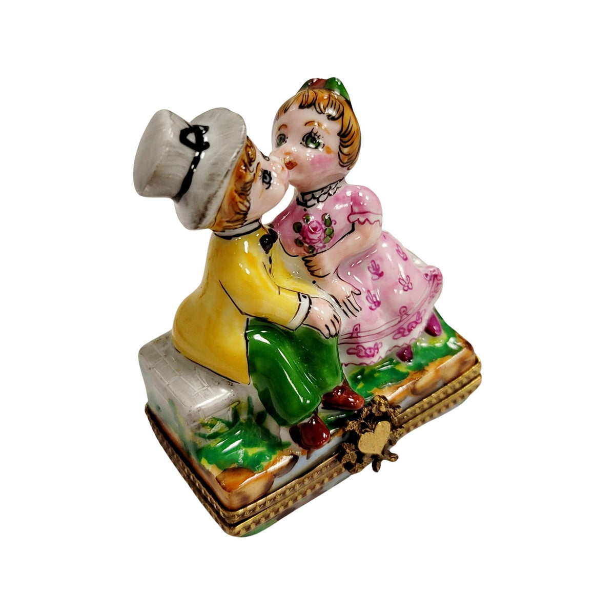 Gift idea for someone who loves France: Kids Kissing Couple Limoges box