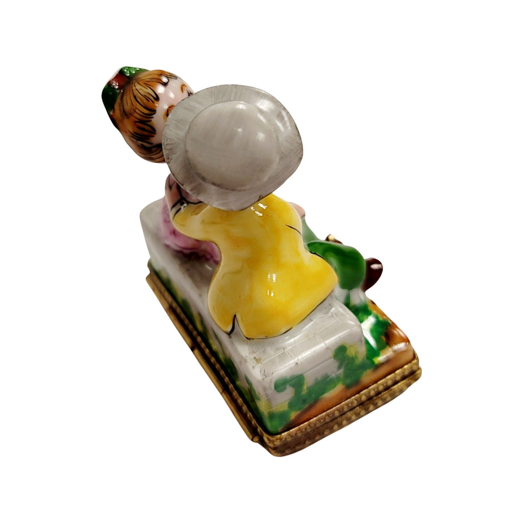 Kids Kissing Couple Limoges Box Figurine, view 5