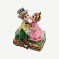 Kids Kissing Couple Limoges Box Figurine, a hand-painted Limoges porcelain gift