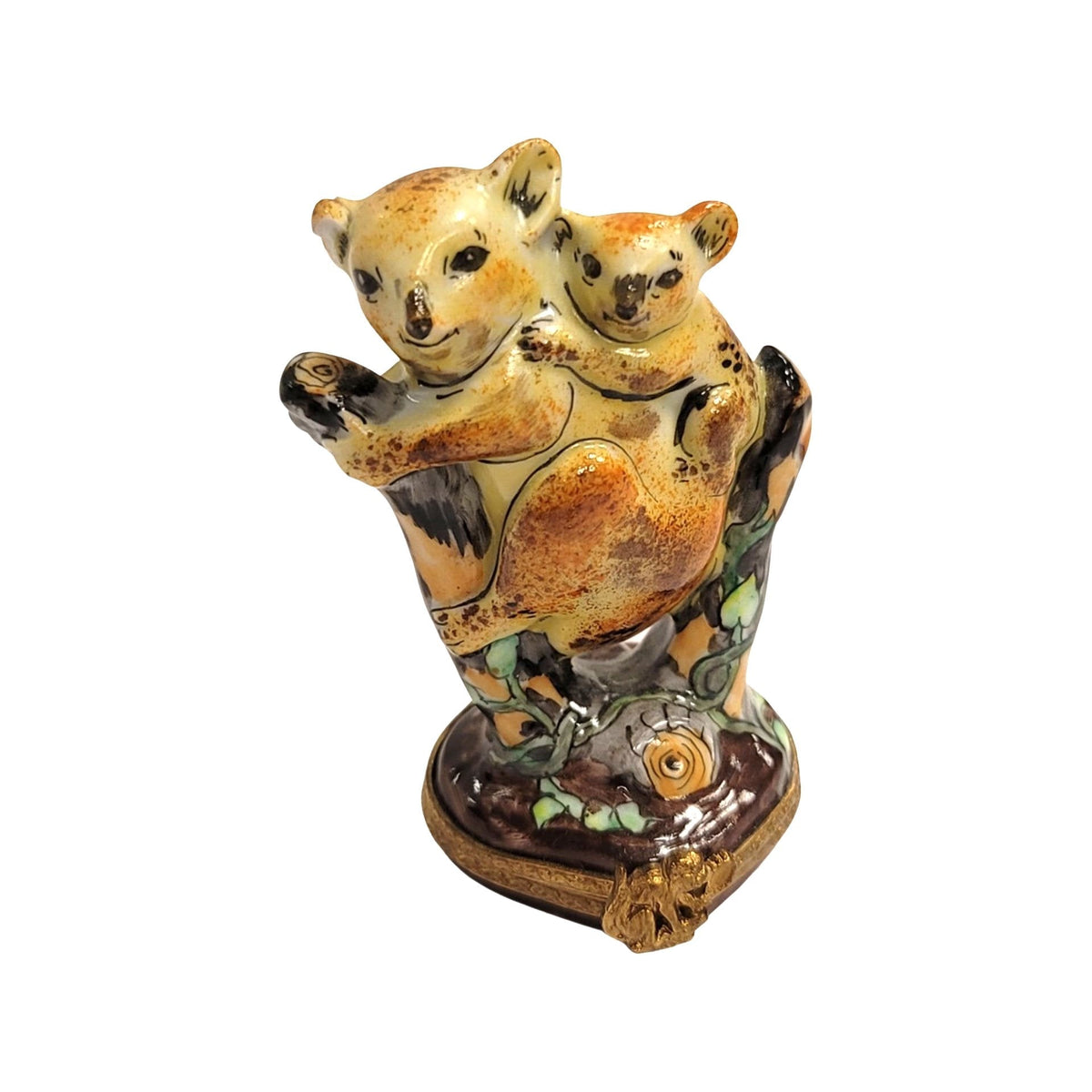 Fine art lovers will admire this 2 Koala Bear Limoges box