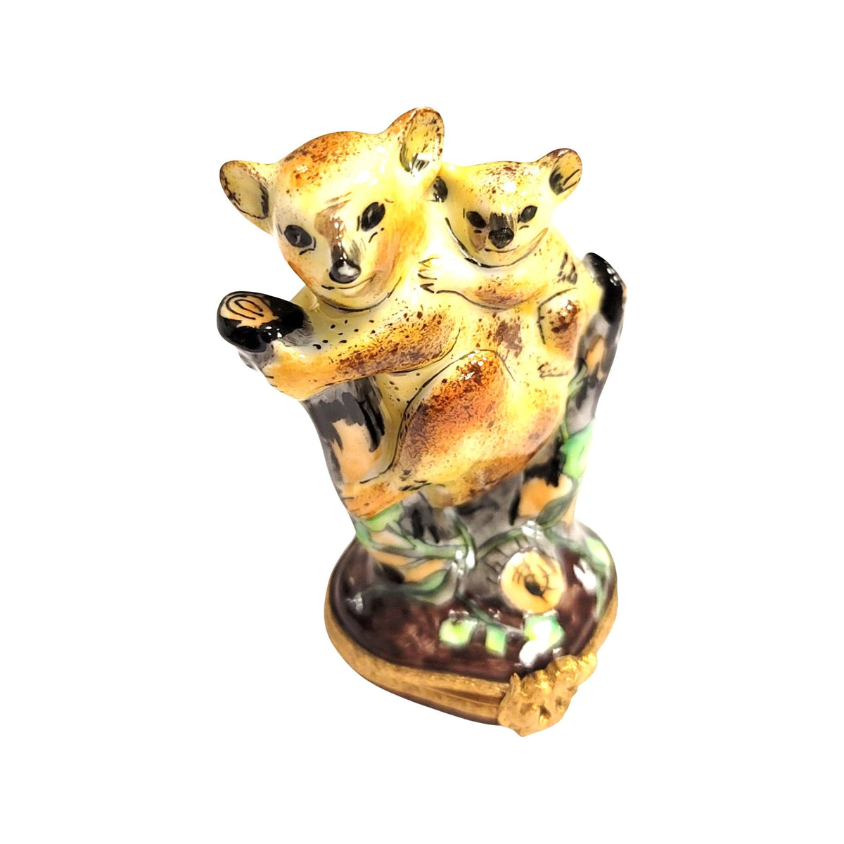 Collectible 2 Koala Bear Limoges box with artisan brushwork