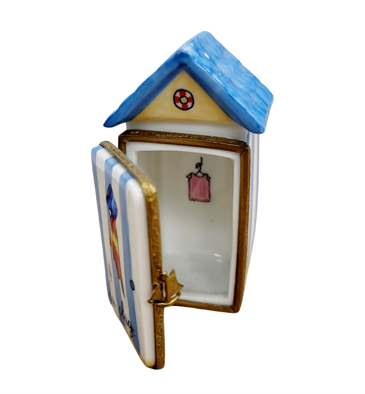 Large Beach Hut Cabana Figurine Limoges Box Decor, view 2
