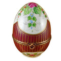 Large Burgundy Egg with Flowers by Rochard, an authentic French Limoges box from Limoges Boutique