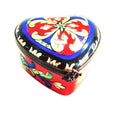 Large Colorful Heart w Roses Porcelain Limoges Box, a hand-painted Limoges porcelain gift