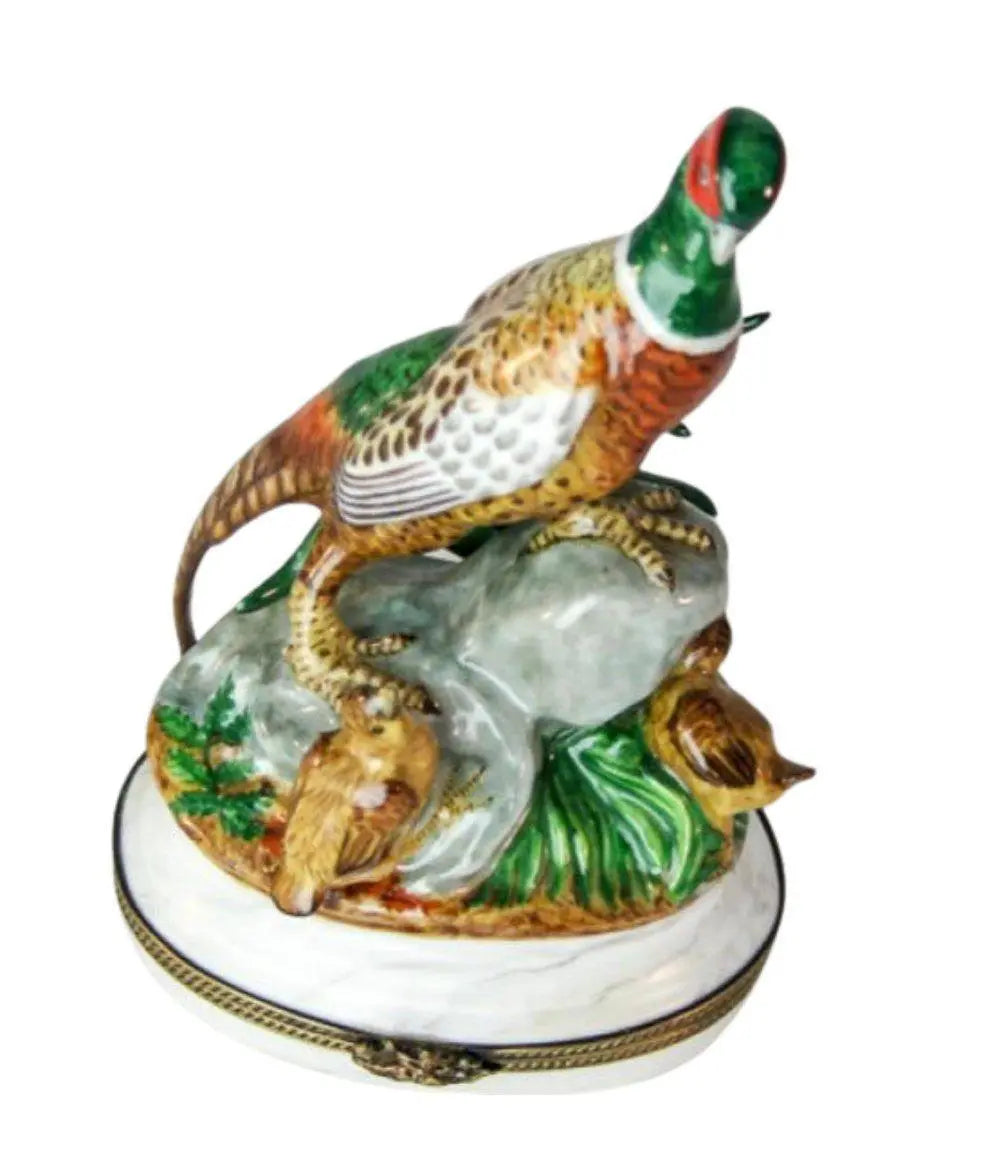 Authentic Large Pheasant Limoges box, hand-painted in France, from Limoges Boutique