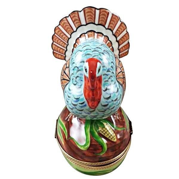 Large Turkey with Removable Ear of Corn Limoges Box, view 4