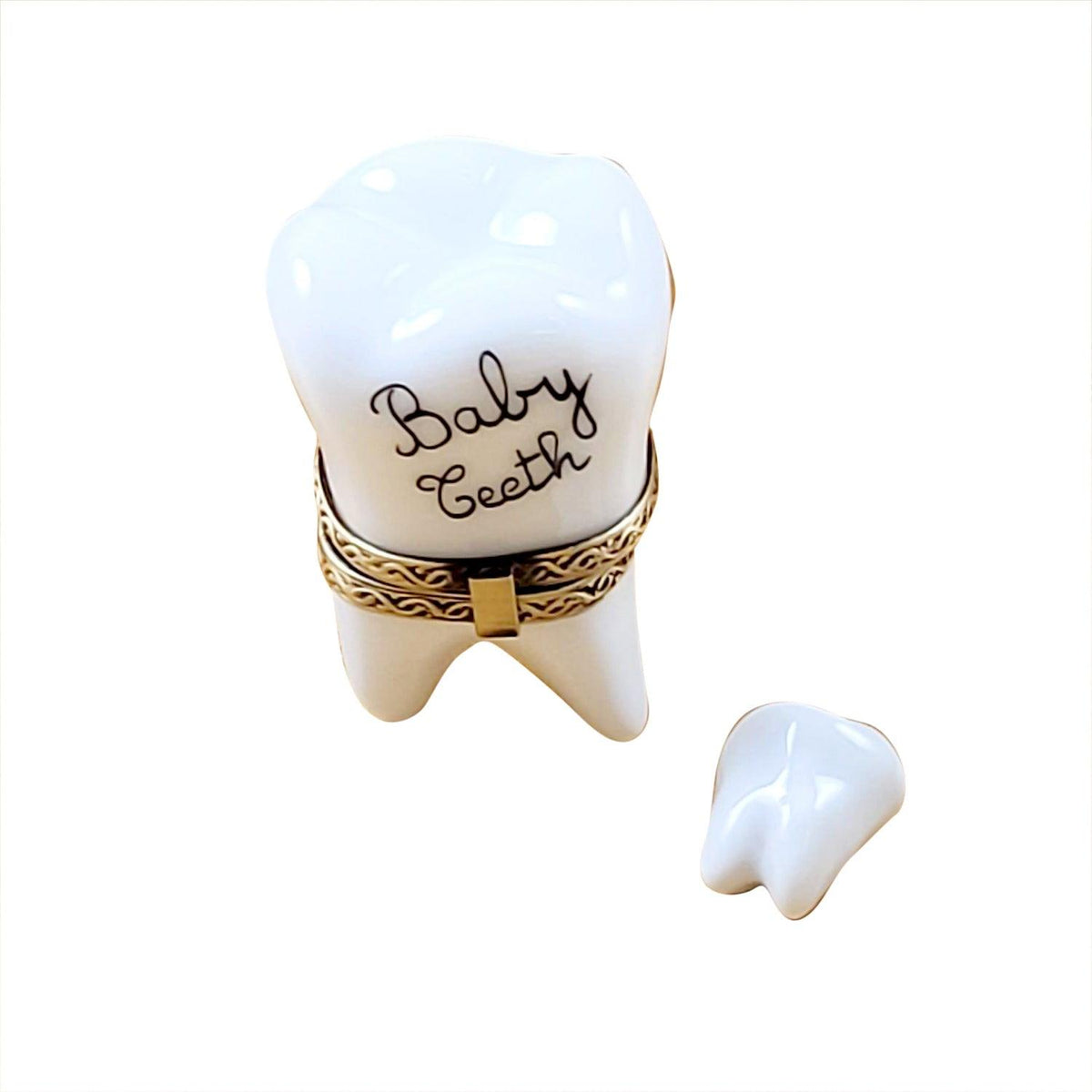 Limoges Boutique presents the Rochard Large White Baby Tooth With Removable Tooth