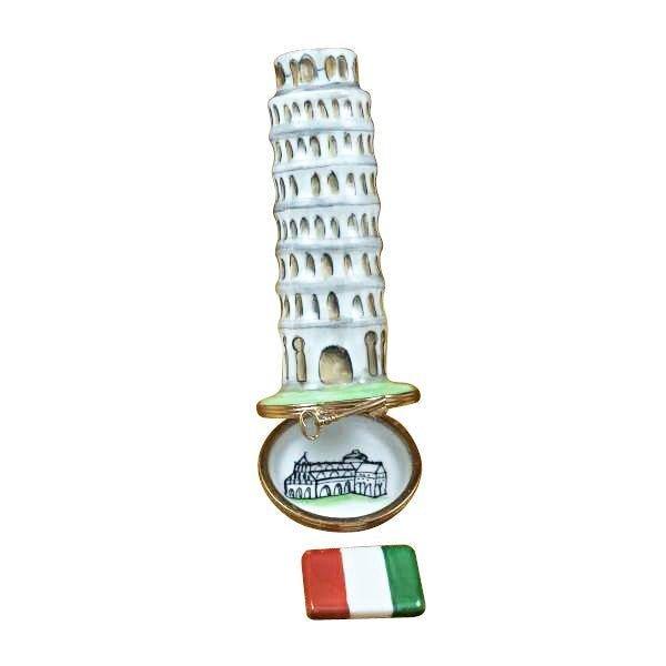 Artisan-painted Leaning Tower of Pisa Limoges box from France, a cherished collectible