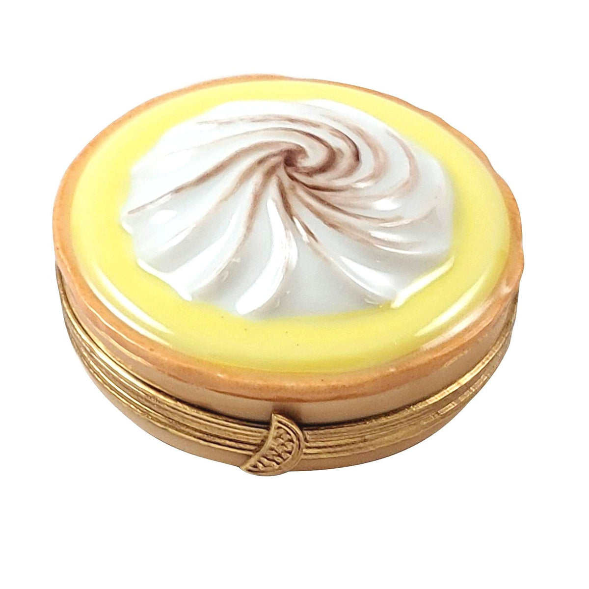 Lemon Pie Limoges Box for Collectors, a hand-painted Limoges porcelain gift