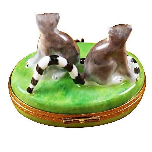 Collectible Lemur Monkey Limoges box with artisan brushwork
