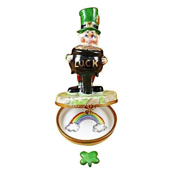 Every brushstroke by hand on the Leprechaun Irish Limoges box from France