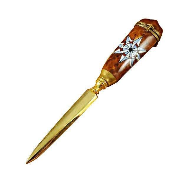 Elegant Letter Opener for Collectors, a hand-painted Limoges porcelain gift