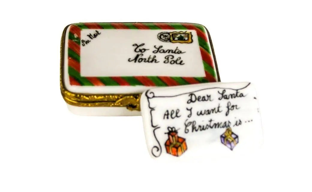 Letter to Santa Artoria Limoges Box, a hand-painted Limoges porcelain gift