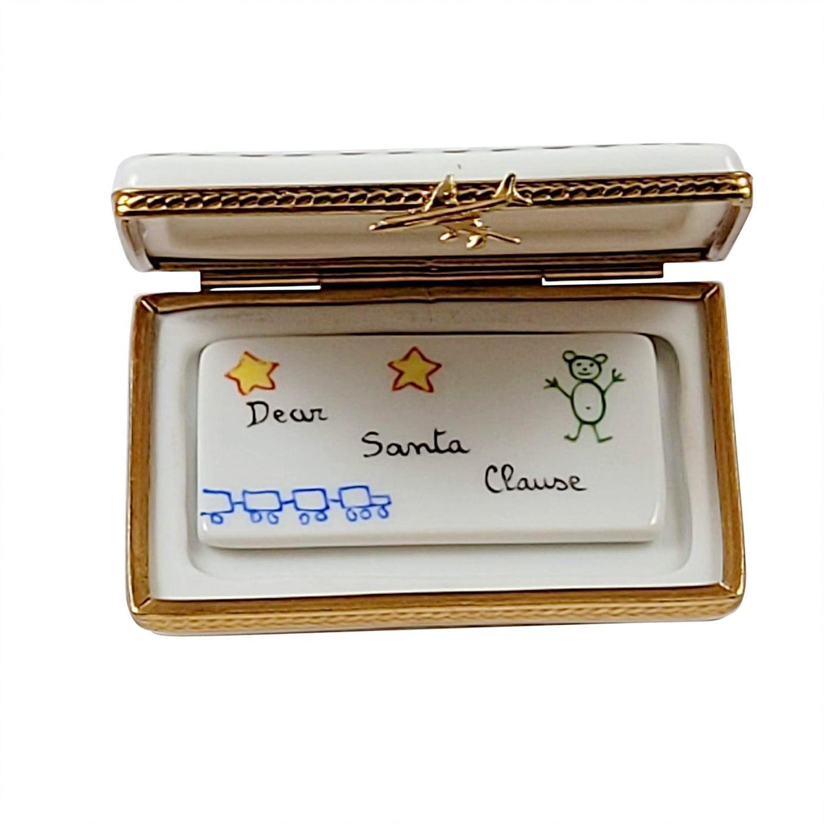 Painted details on the Letter to Santa North Pole Limoges box, French art in miniature