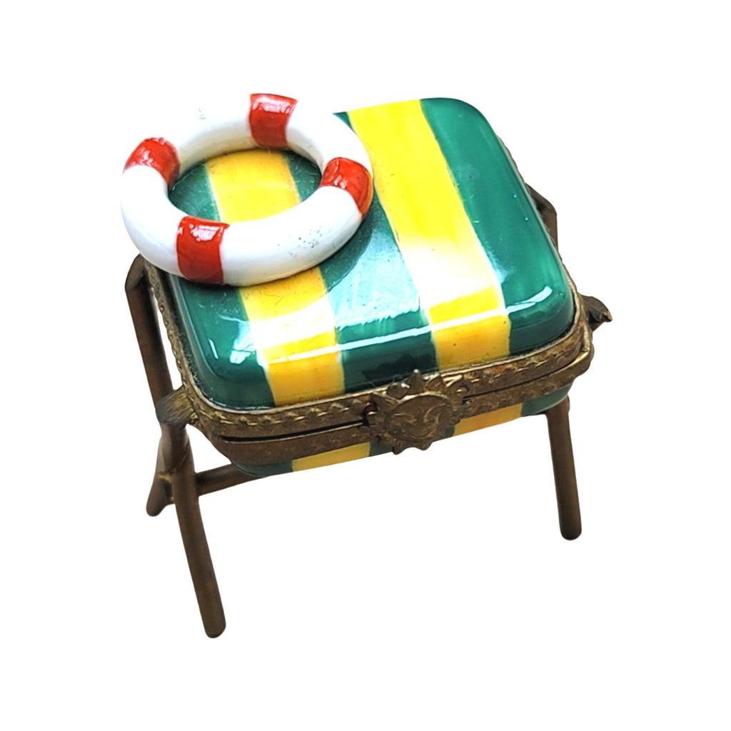 Seat Bench W Life Saver Limoges Box Figurine Limoges, a hand-painted Limoges porcelain gift