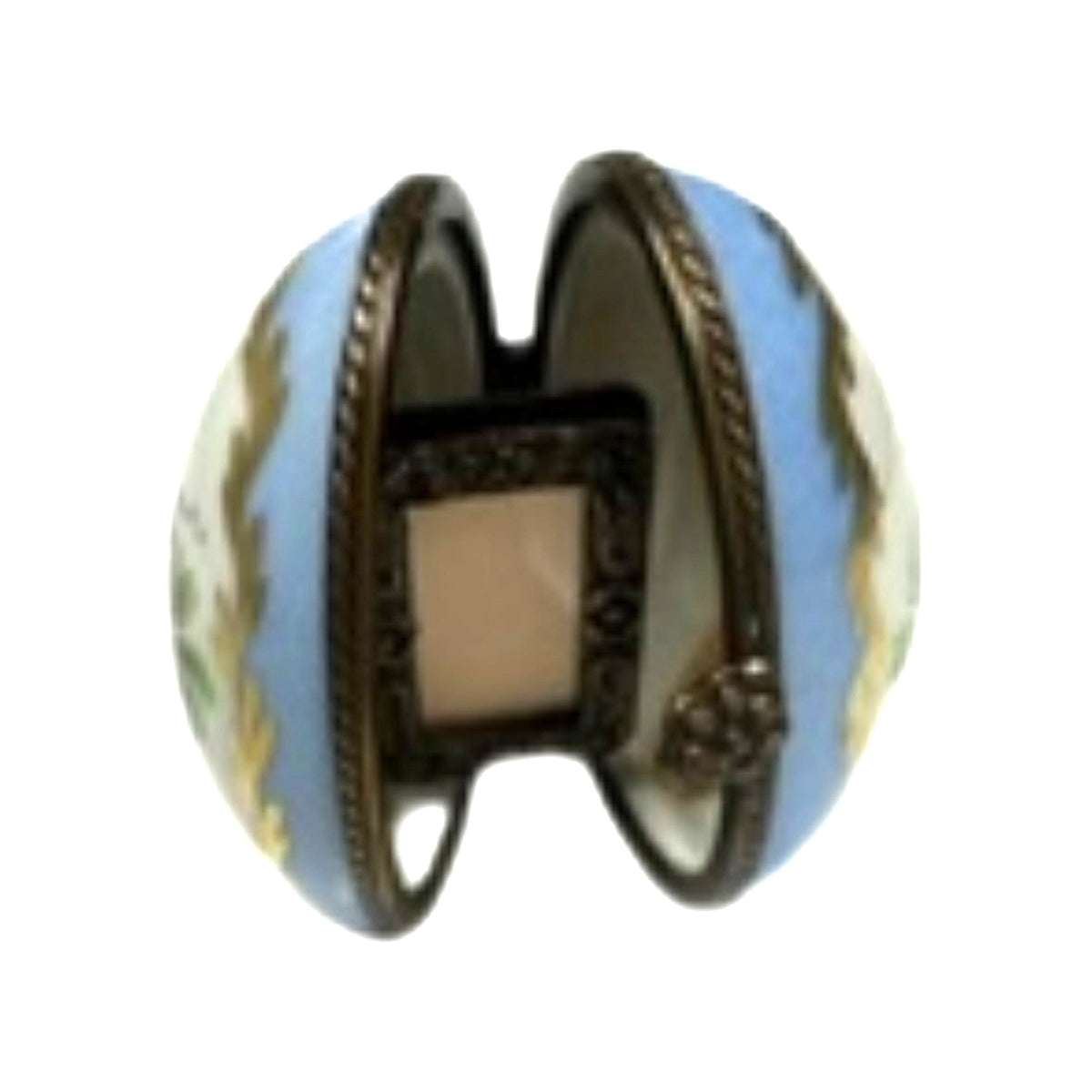 Light Blue Oval Flowers Vertical Picture Frame Limoges, view 2
