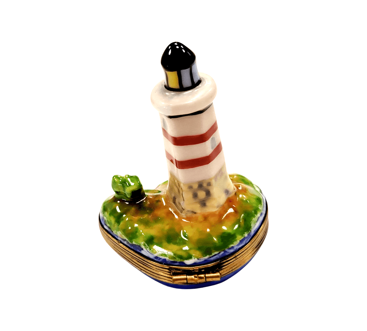 Lighthouse Boat on Ocean Limoges Box Figurine Limoges, view 3