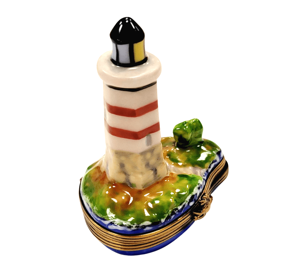 Lighthouse Boat on Ocean Limoges Box Figurine Limoges, view 7