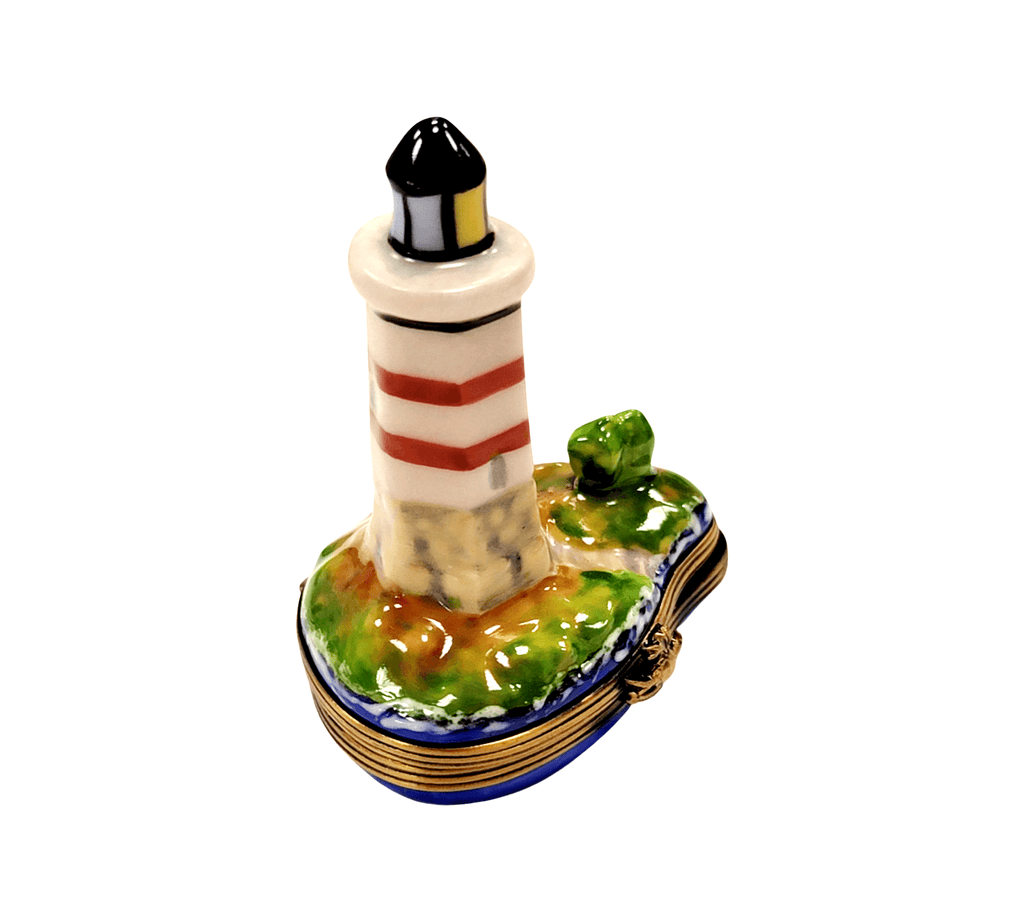 Authentic Lighthouse Boat on Ocean Limoges box, hand-painted in France, from Limoges Boutique