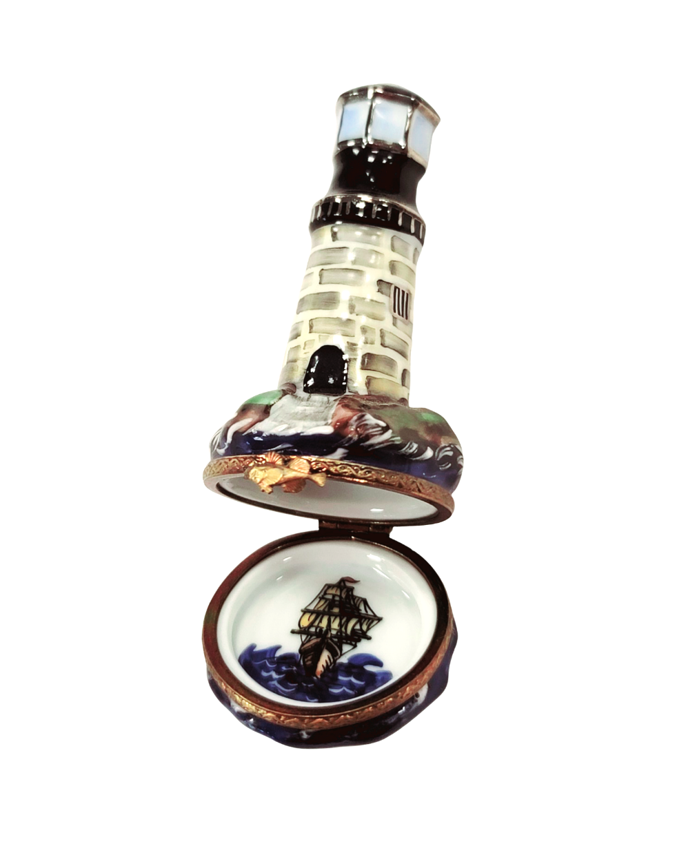 Lighthouse on Rocks Limoges box, an heirloom-quality piece for collectors