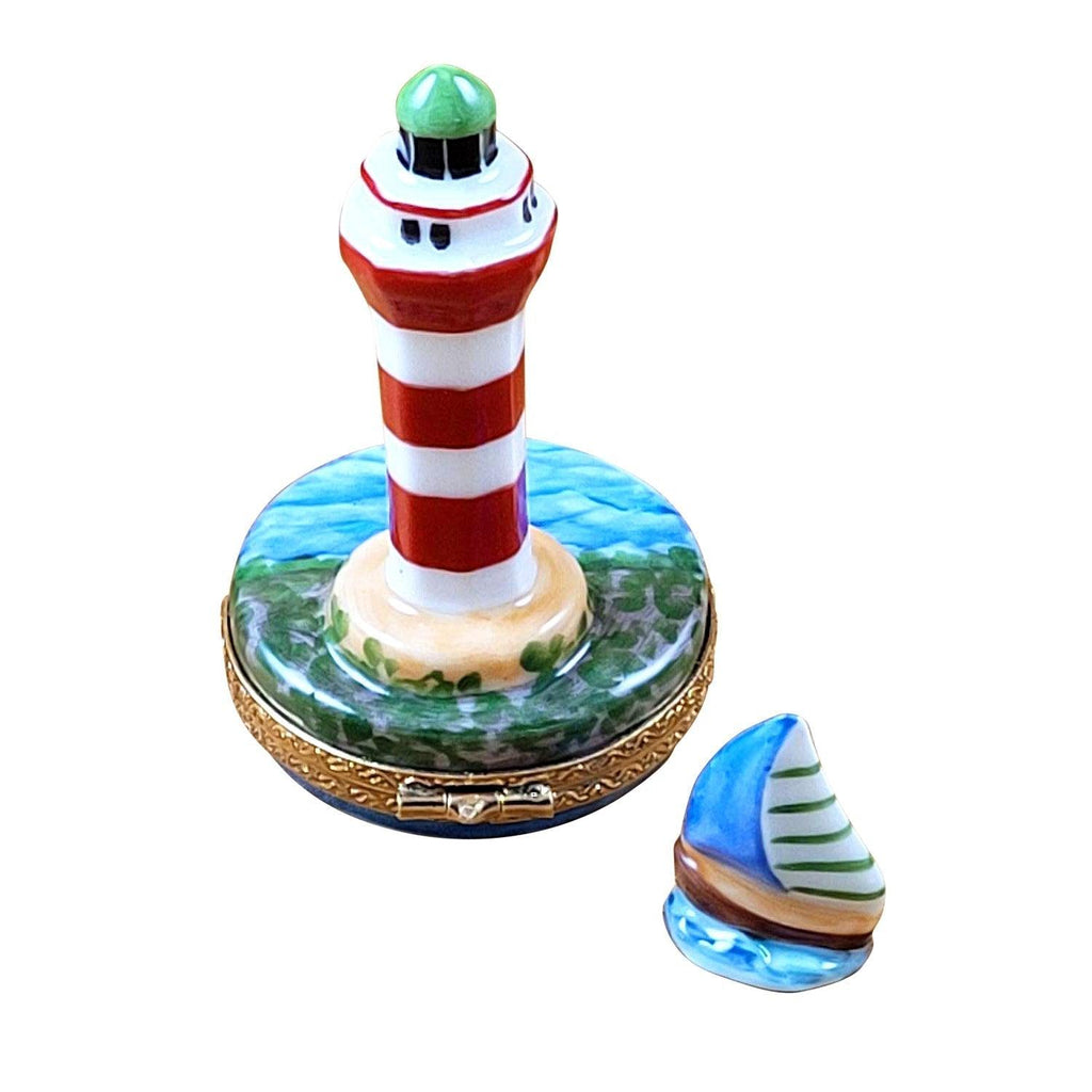 Lighthouse Hilton Head Island Sailboat Harbor Limoges Box, view 4