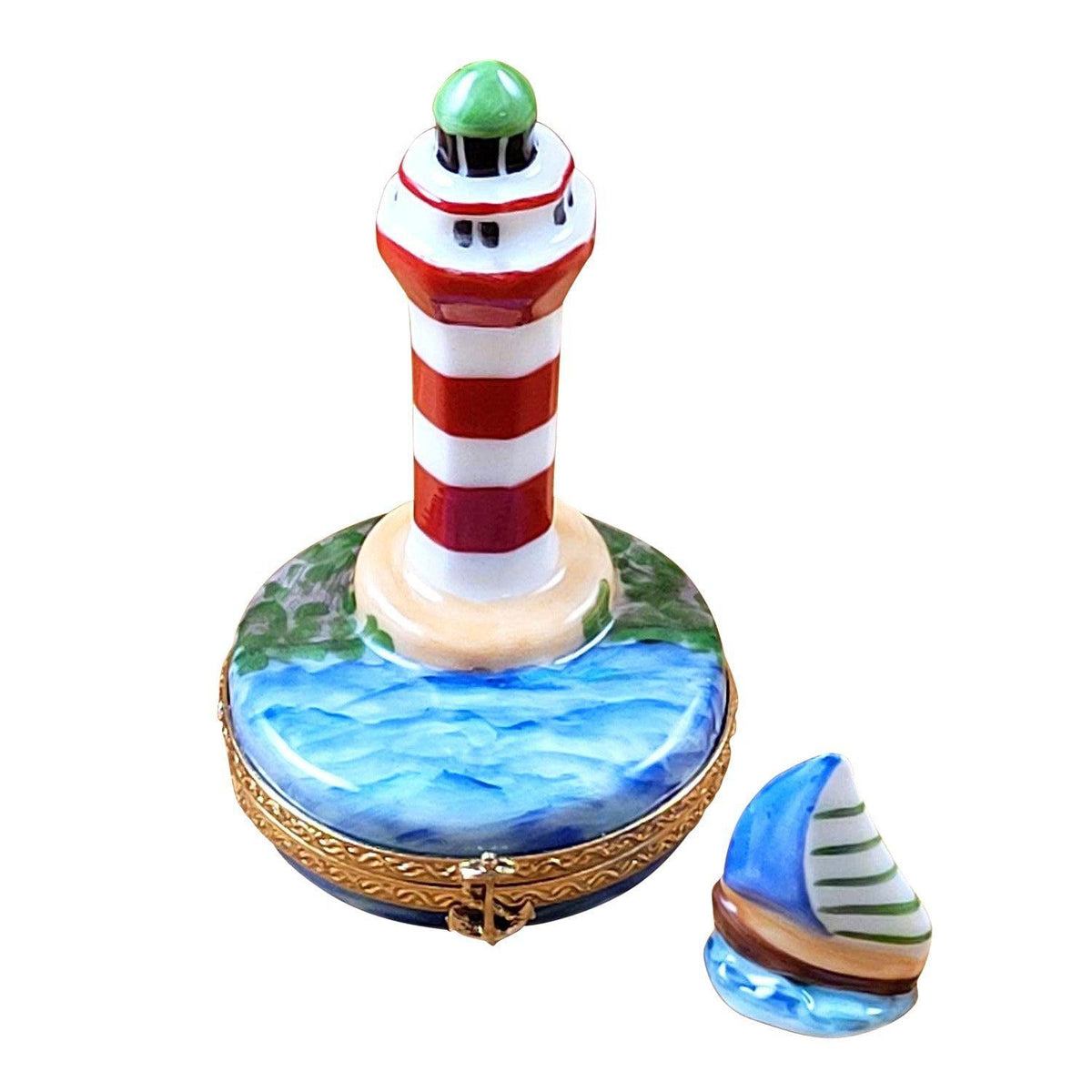 Limoges Boutique presents the Rochard Lighthouse Hilton Head Island Sailboat Harbor
