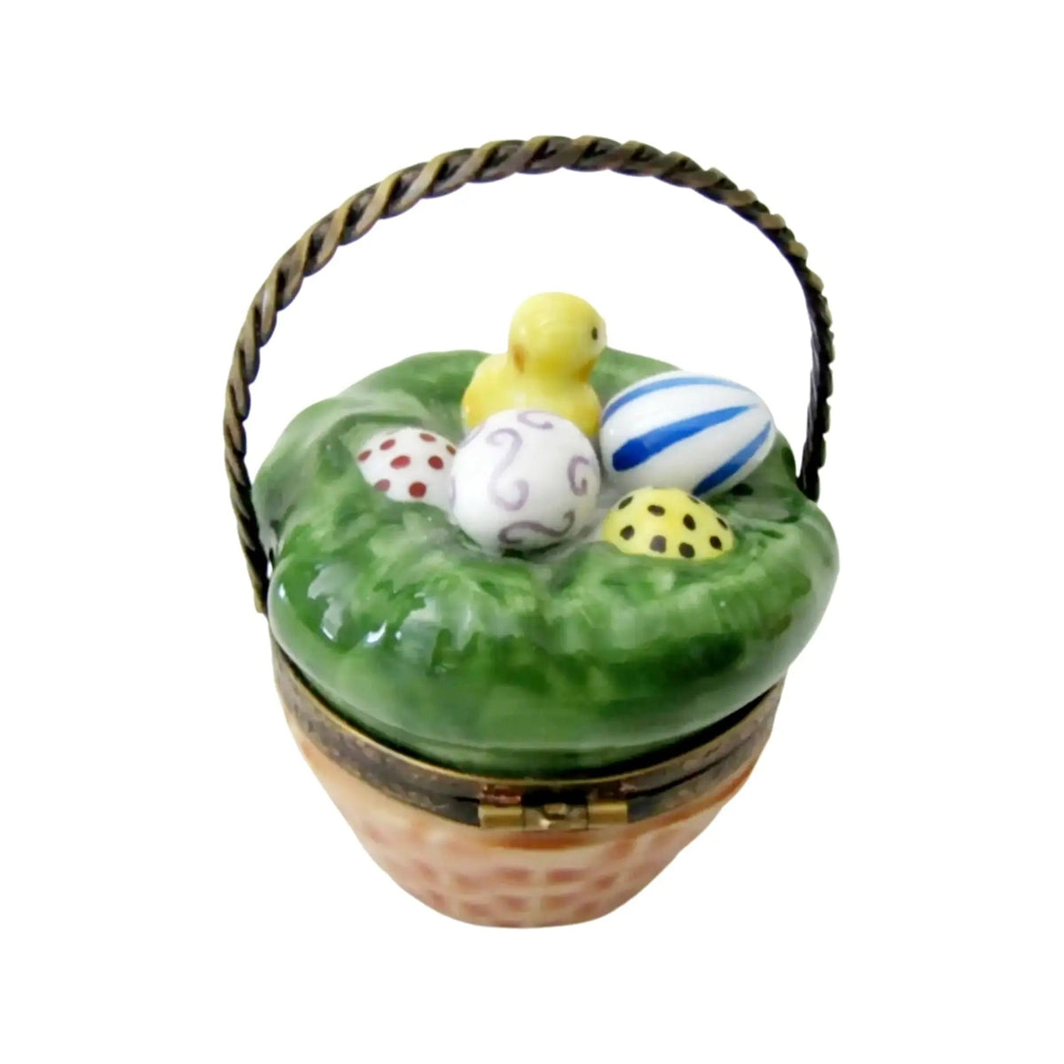 Chick in Easter Baket Porcelain Limoges Porcelain Art Object, view 3