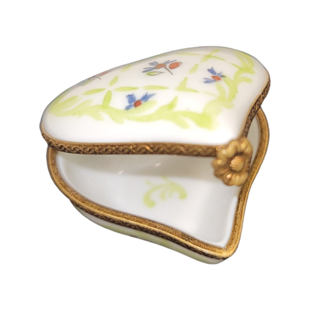 Lime Green Heart Flowers Porcelain Art Object, view 2