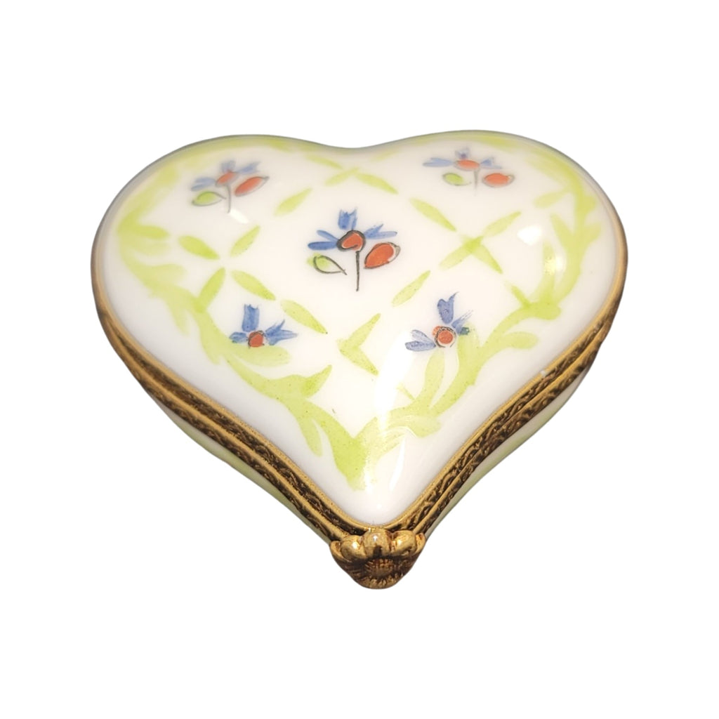Lime Green Heart Flowers Porcelain Art Object, view 5