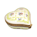 Lime Green Heart Flowers Porcelain Art Object, a hand-painted Limoges porcelain gift