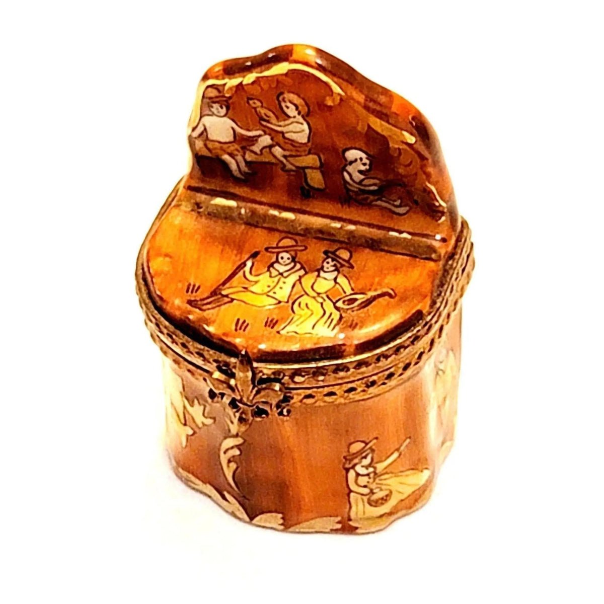 French Basin Antique Museum Salt Cellar Porcelain Limoges Box, a hand-painted Limoges porcelain gift