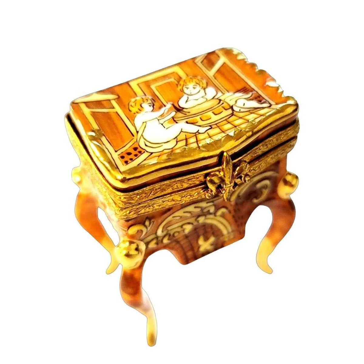 Genuine Antique End Foyer Nightstand Limoges box painted by hand in France, from Limoges Boutique