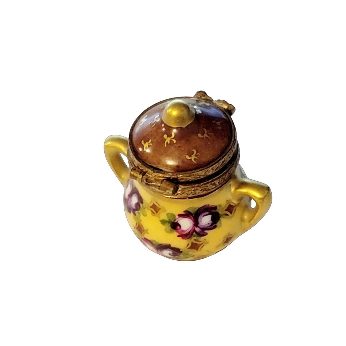 Brown Yellow Pot Canister Urn Tea Chest, view 4