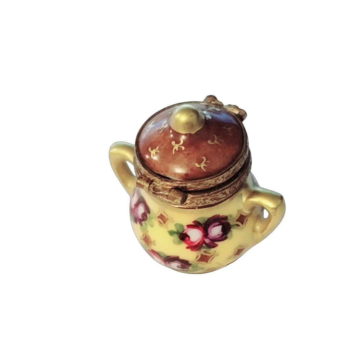 Brown Yellow Pot Canister Urn Tea Chest, view 5
