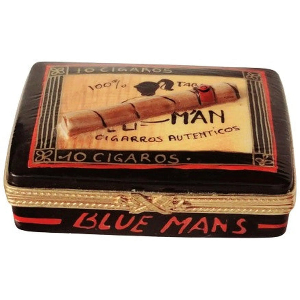 Genuine Cigar with Five Cigars Limoges box painted by hand in France, from Limoges Boutique